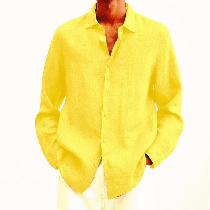 Men's Linen Shirt with Long Sleeves – Finn