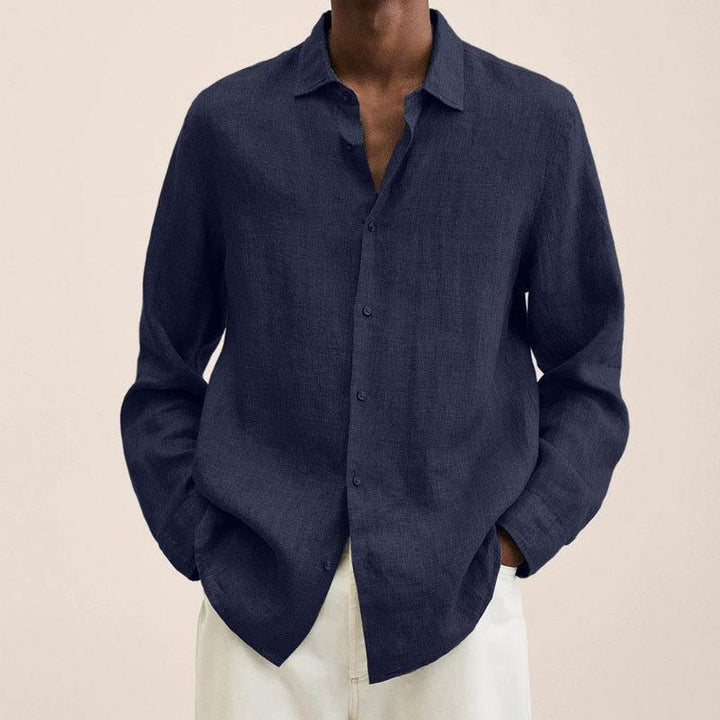 Men's Linen Shirt with Long Sleeves – Finn
