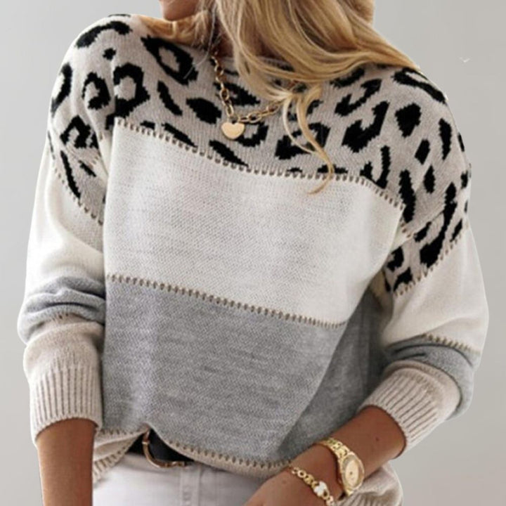 Warm Panther Print Women's Sweater - Sienna