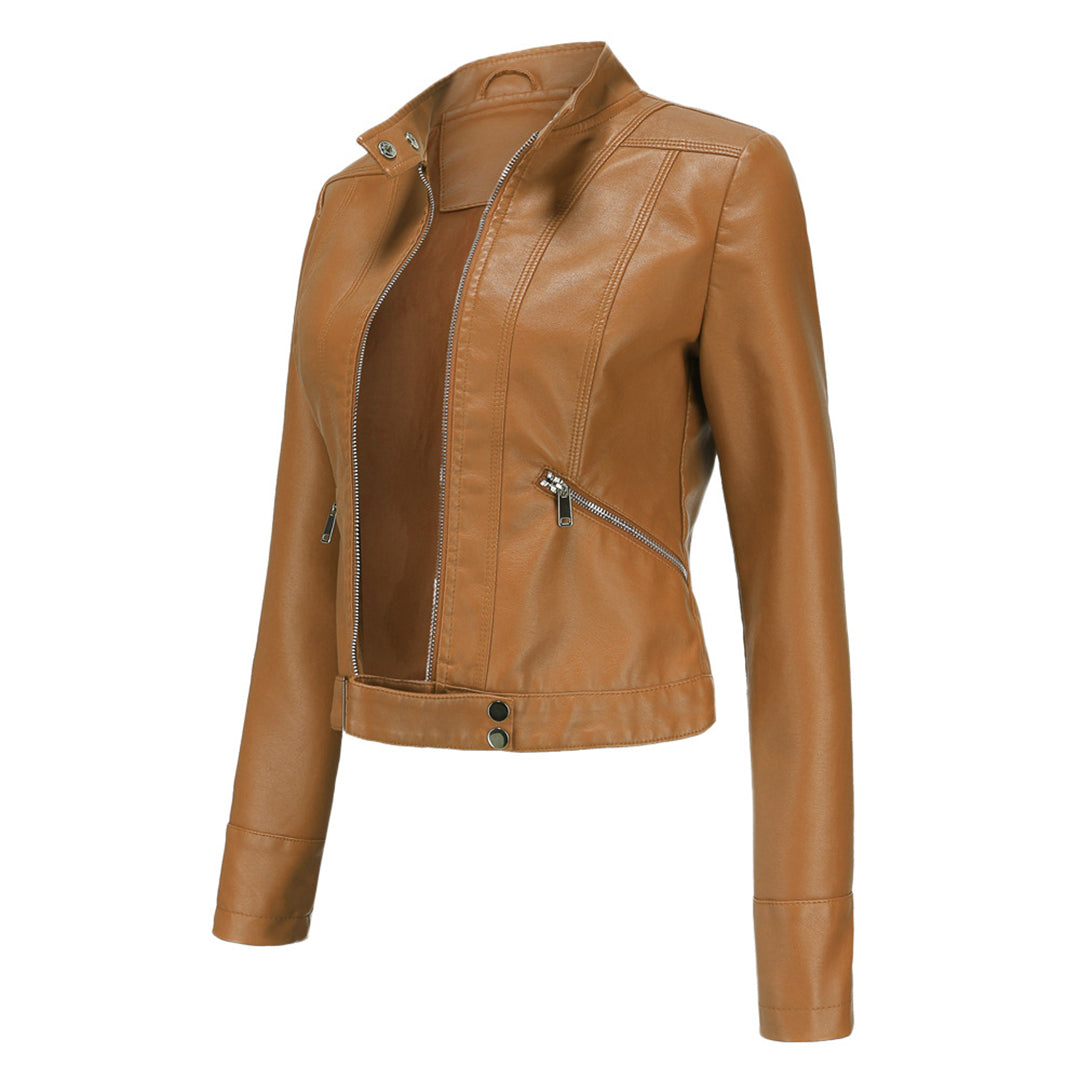 Stylish Women's Leather Jacket in Classic Design – Marlene