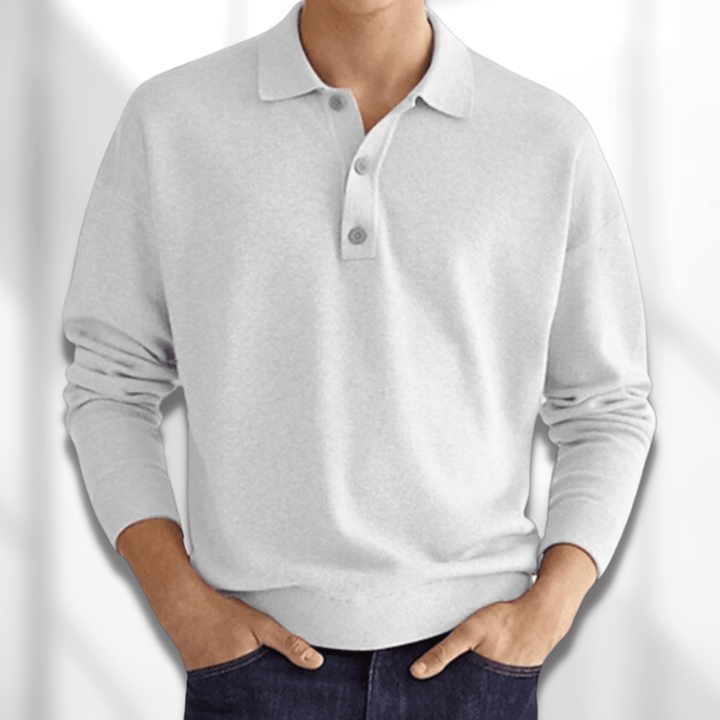 Efterårsinspireret Modern Fit langærmet herrepolo – Lennard