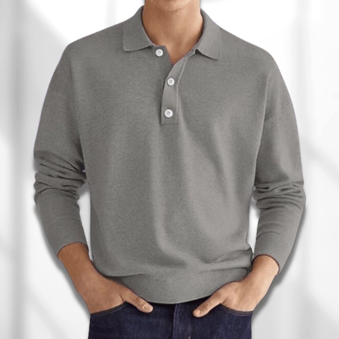 Efterårsinspireret Modern Fit langærmet herrepolo – Lennard