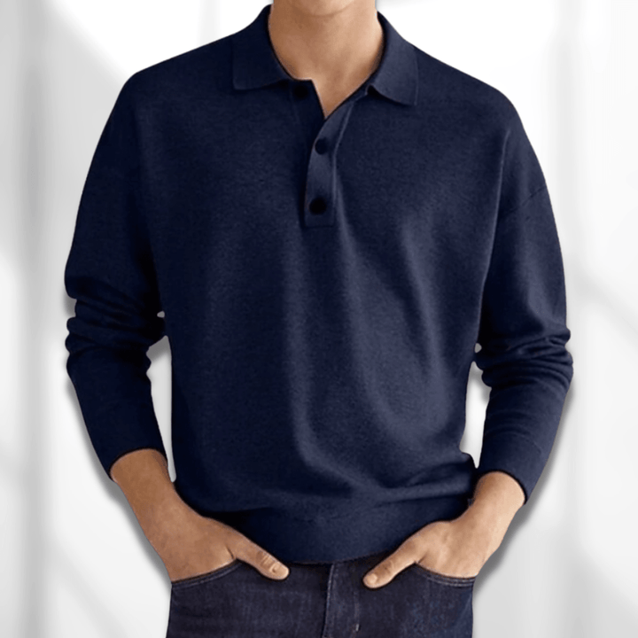 Efterårsinspireret Modern Fit langærmet herrepolo – Lennard