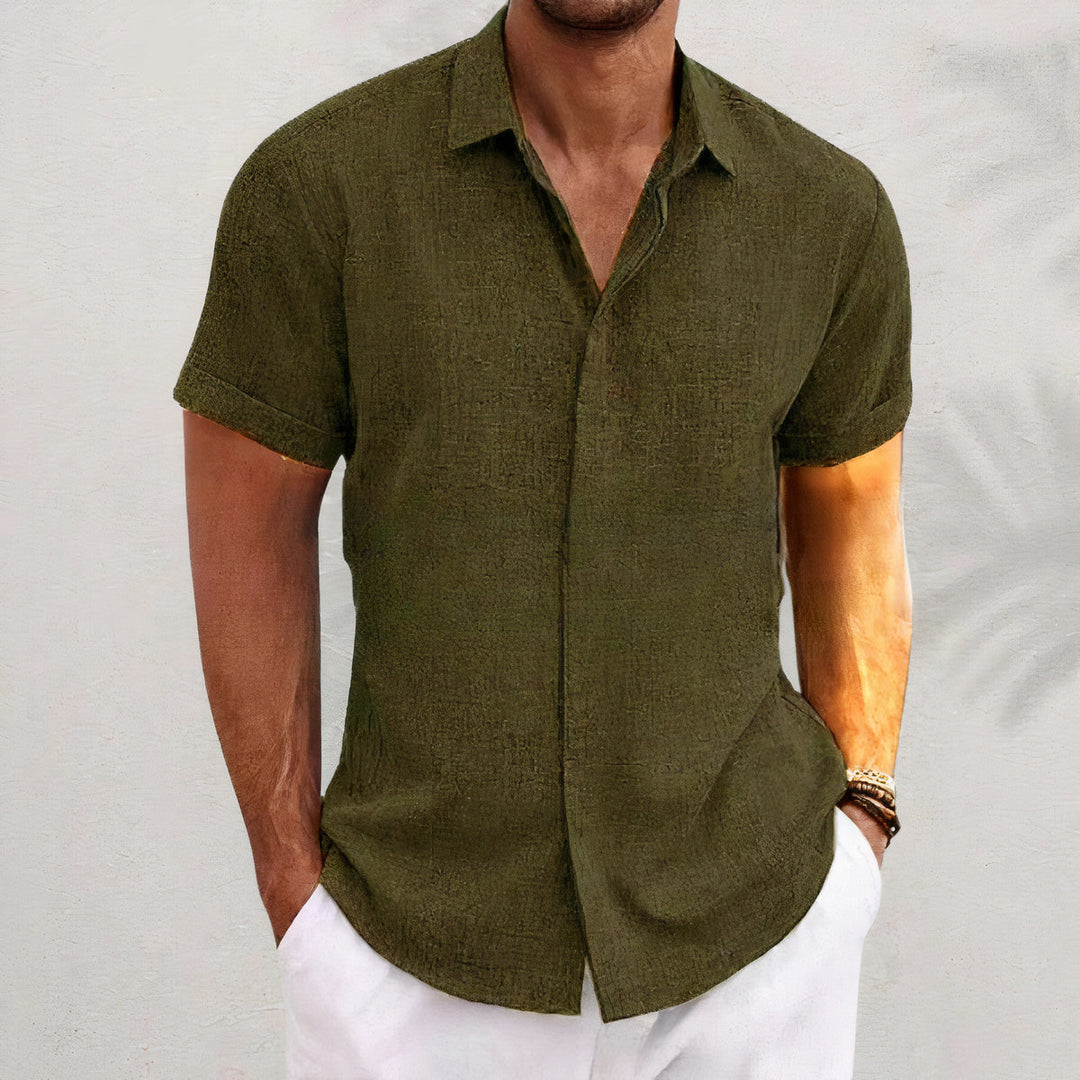 Linen Men's Shirt with Retro Look – Vintaro