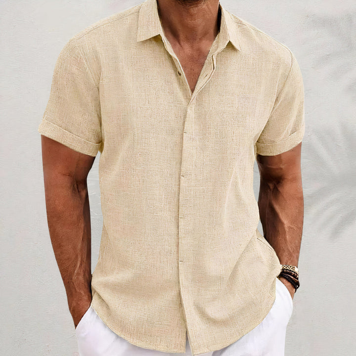 Linen Men's Shirt with Retro Look – Vintaro