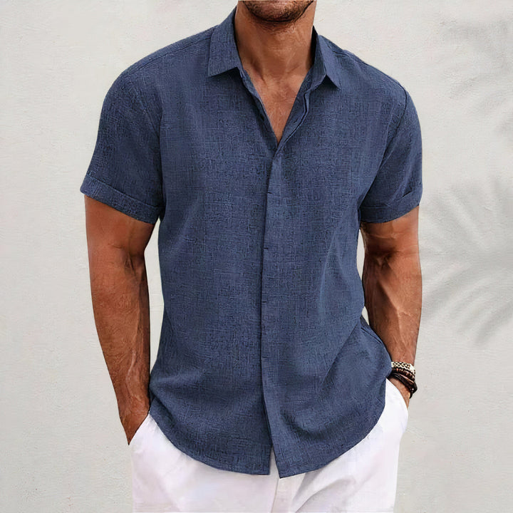 Linen Men's Shirt with Retro Look – Vintaro