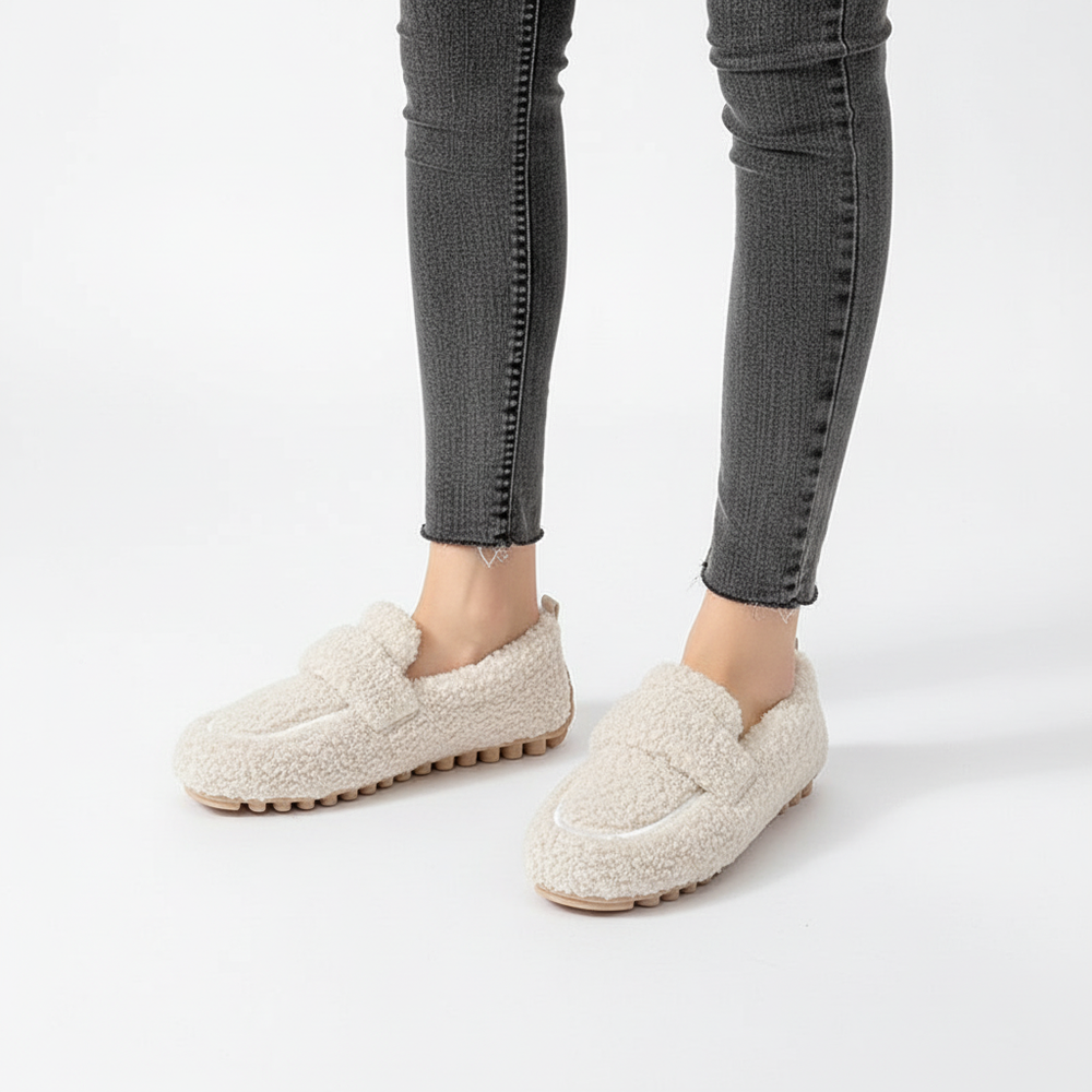 Damen Hausschuh Pantoffel Mit Fleece - FluffStep