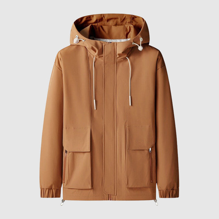 Chaqueta para hombre a prueba de viento con capucha y cremalleras – Max