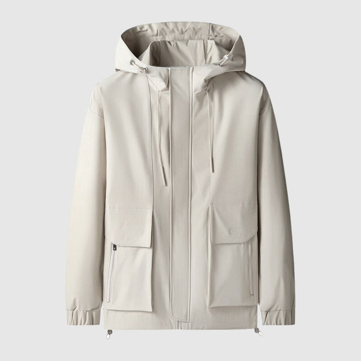 Chaqueta para hombre a prueba de viento con capucha y cremalleras – Max