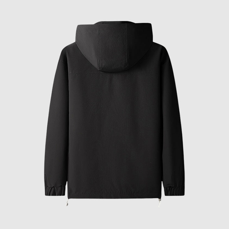 Chaqueta para hombre a prueba de viento con capucha y cremalleras – Max