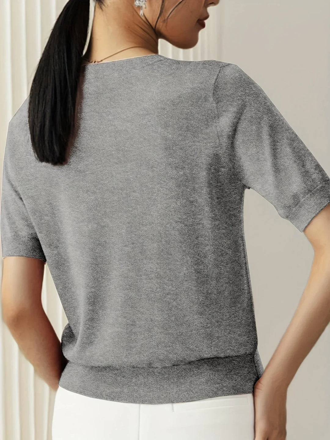 Jersey de primavera de manga corta para mujer – Mila