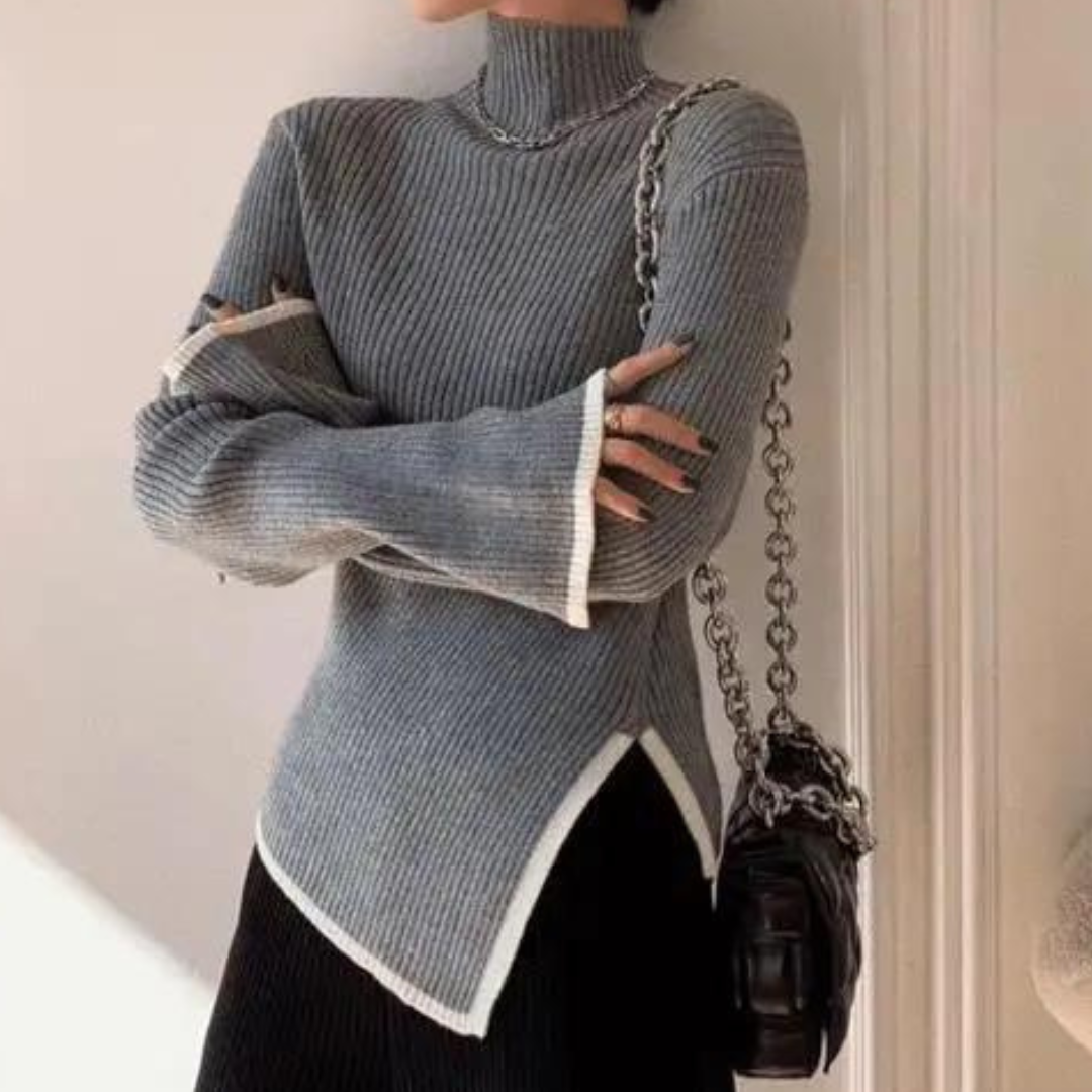 Damenpullover mit hohem Kragen – Selina