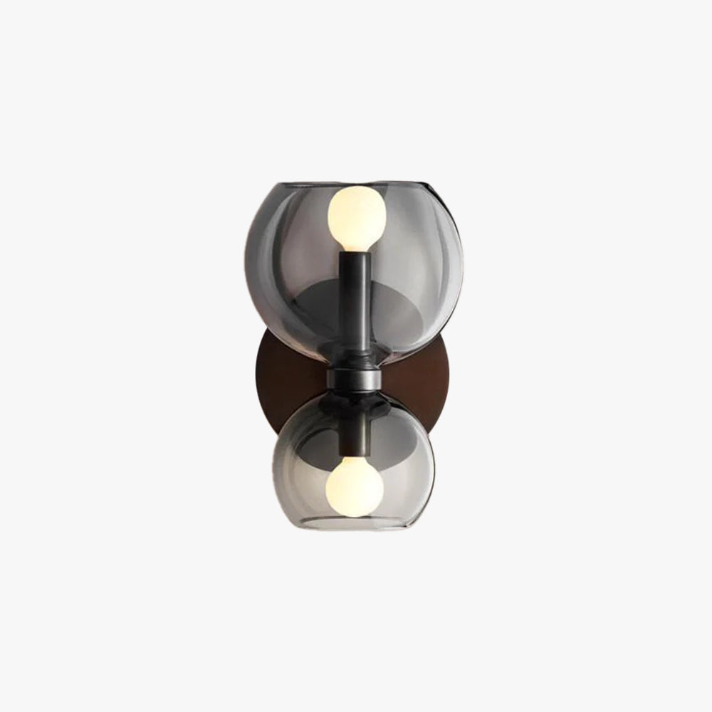 Minimalistische Doppel-LED-Wandleuchte, schwarz, Glas, modern, energiesparend, Innenbeleuchtung.