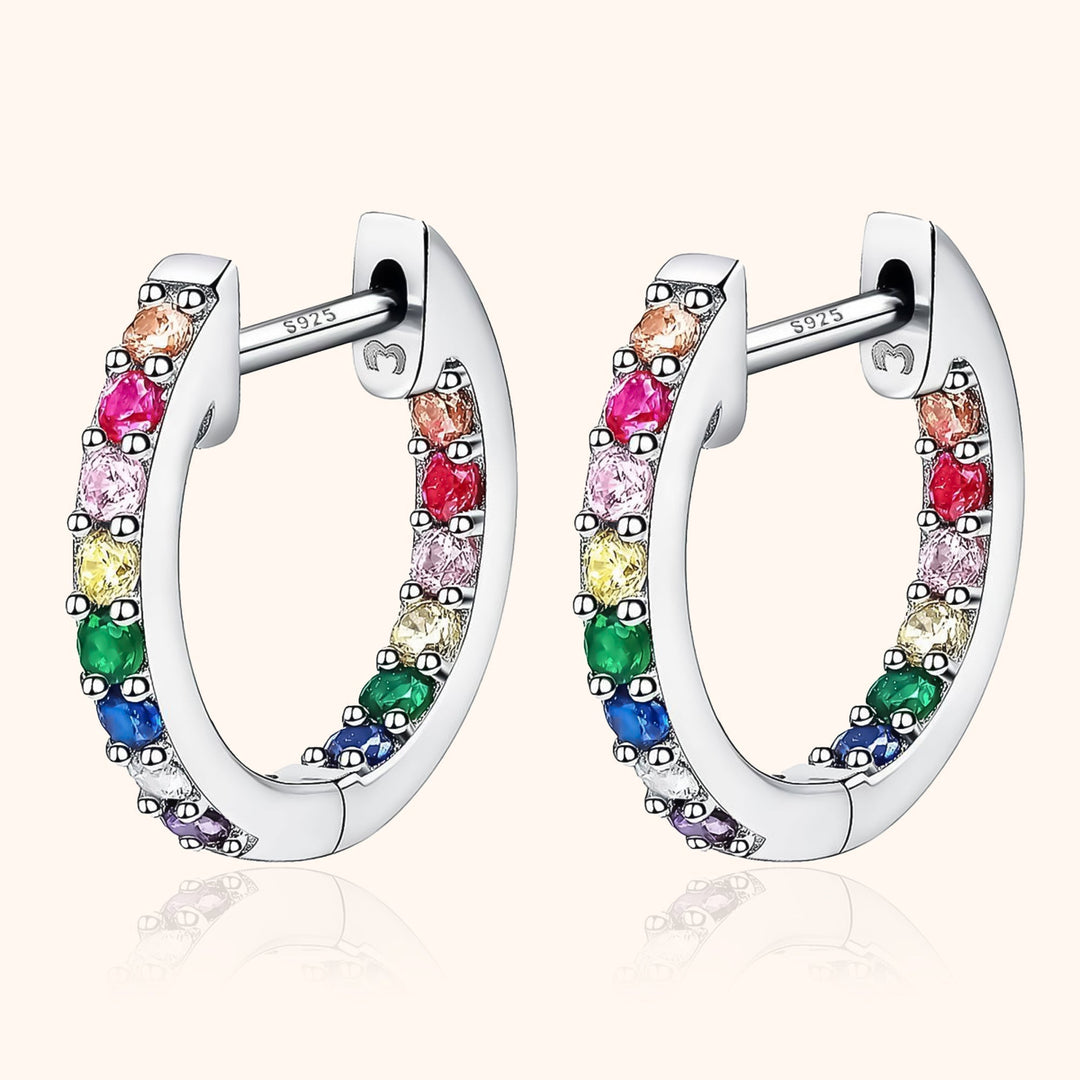 Rainbow Hoop Earrings - Sofia