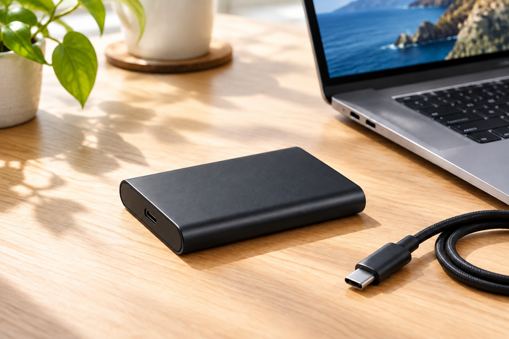 Ekstern 2-TB-SSD med USB-C og høy hastighet