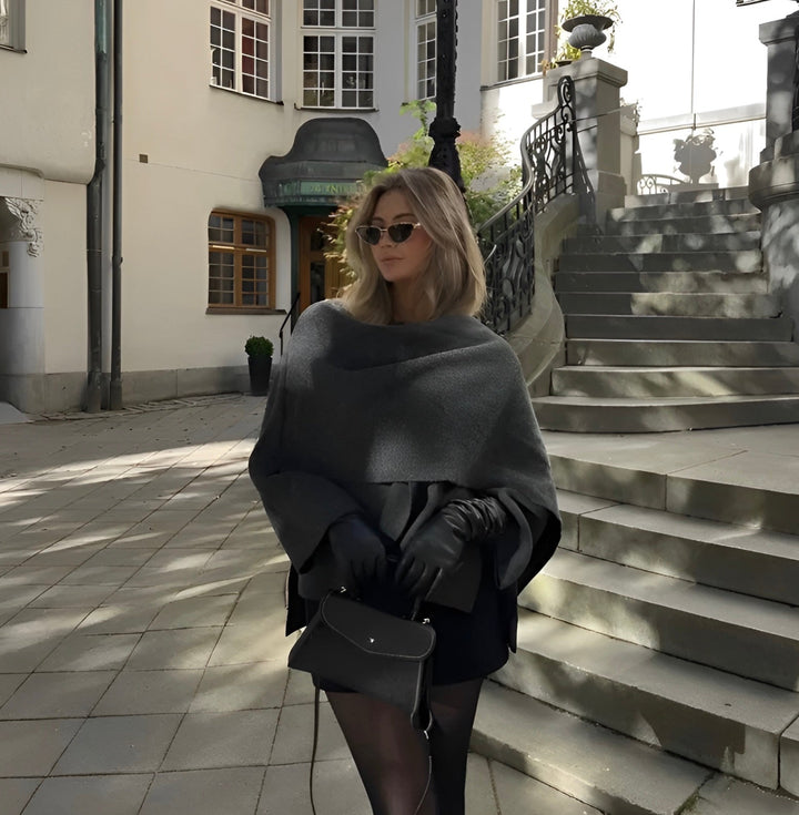 Stylish Women's Winter Poncho – Ella