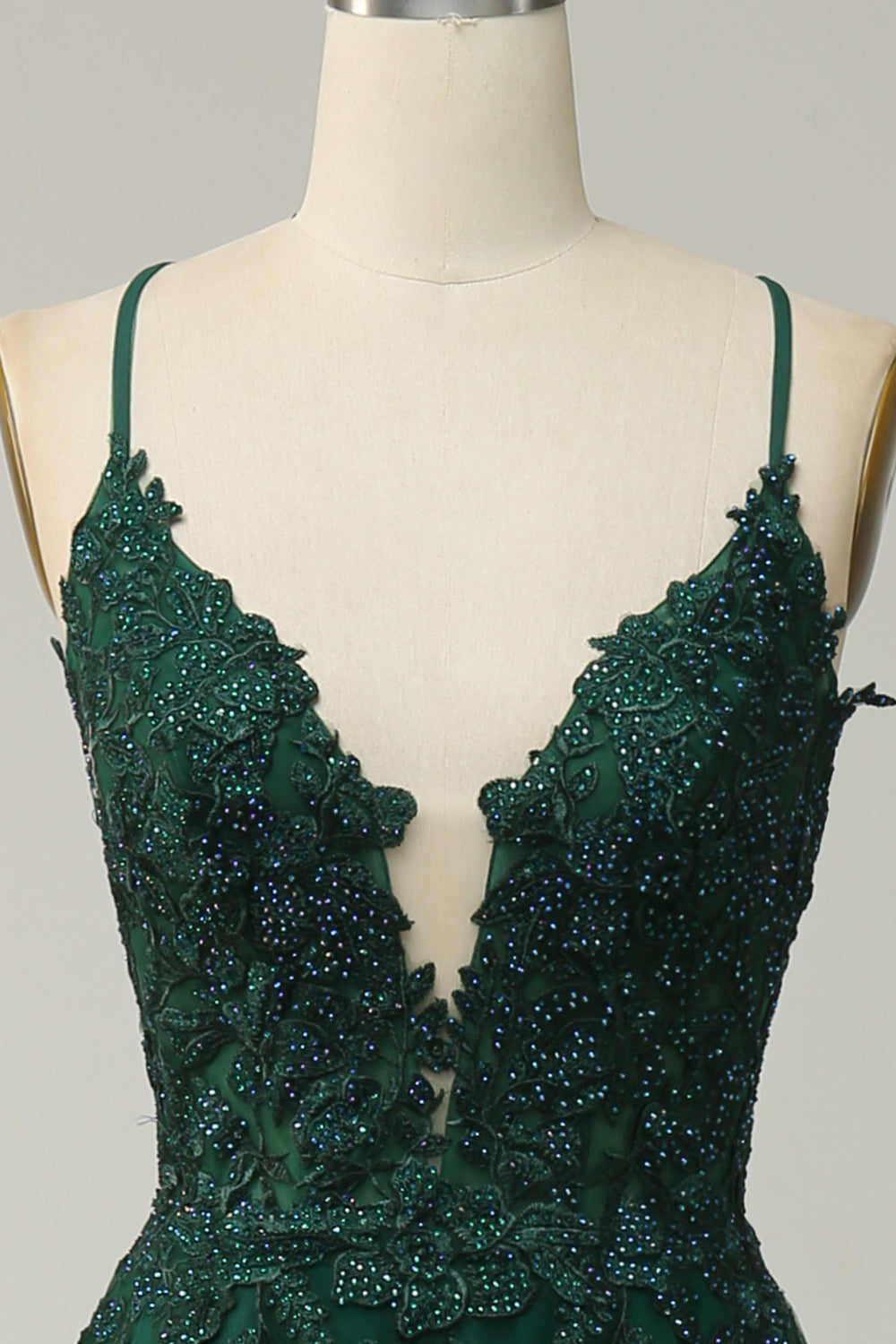 Vestido de baile estilo A-line elegante con tirantes finos y cordones - Julia