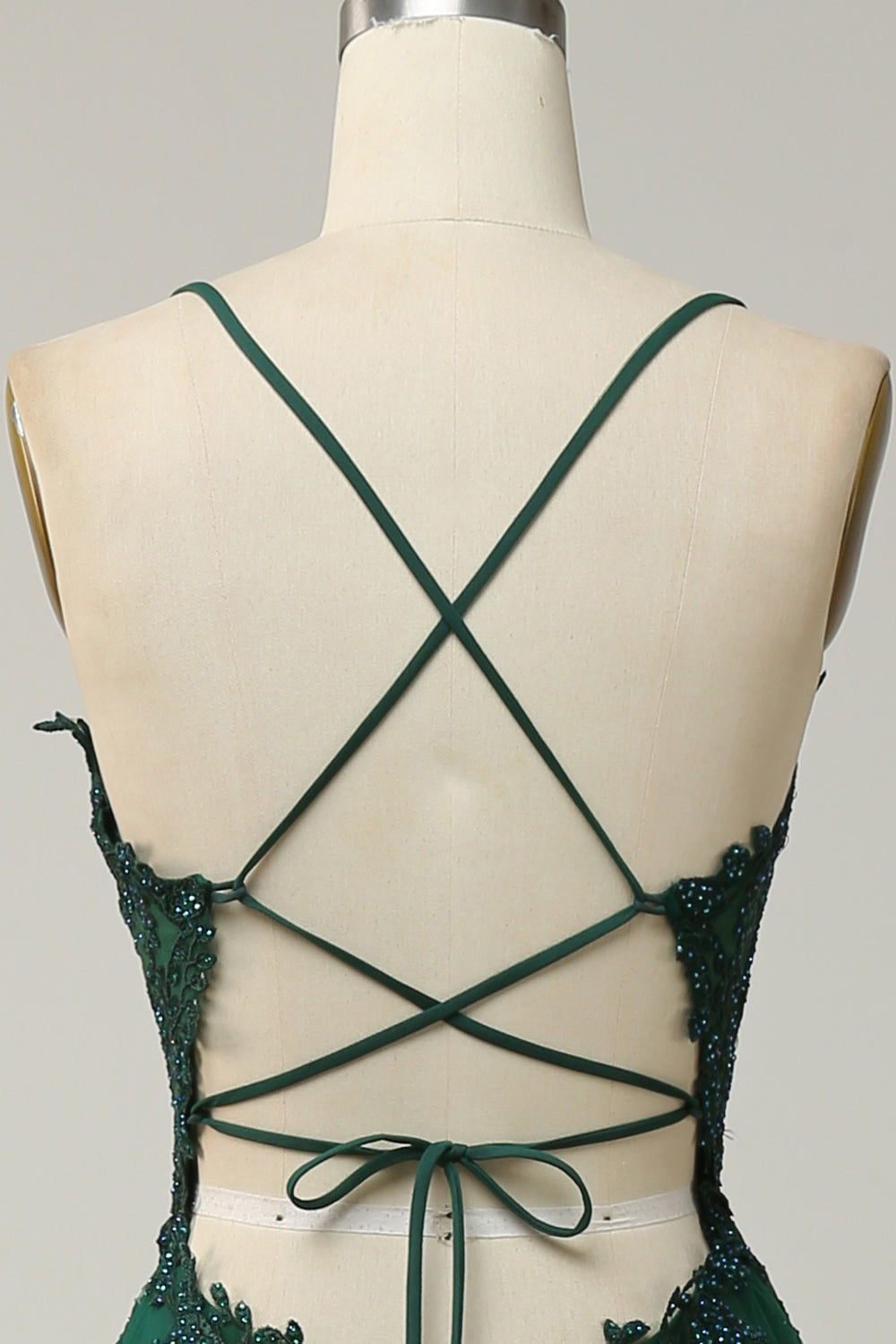 Vestido de baile estilo A-line elegante con tirantes finos y cordones - Julia