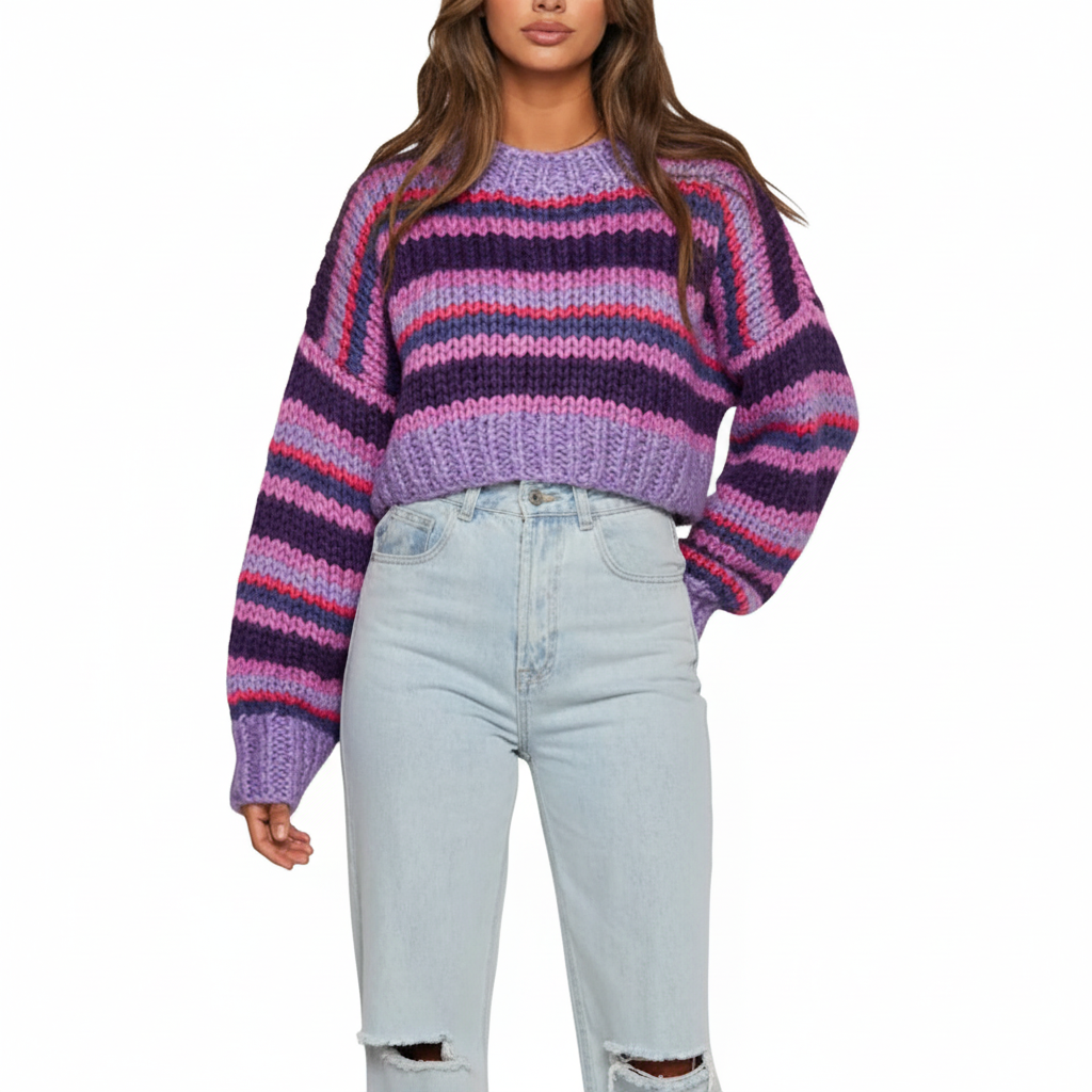 Gemusterter Oversize-Pullover -  Lara