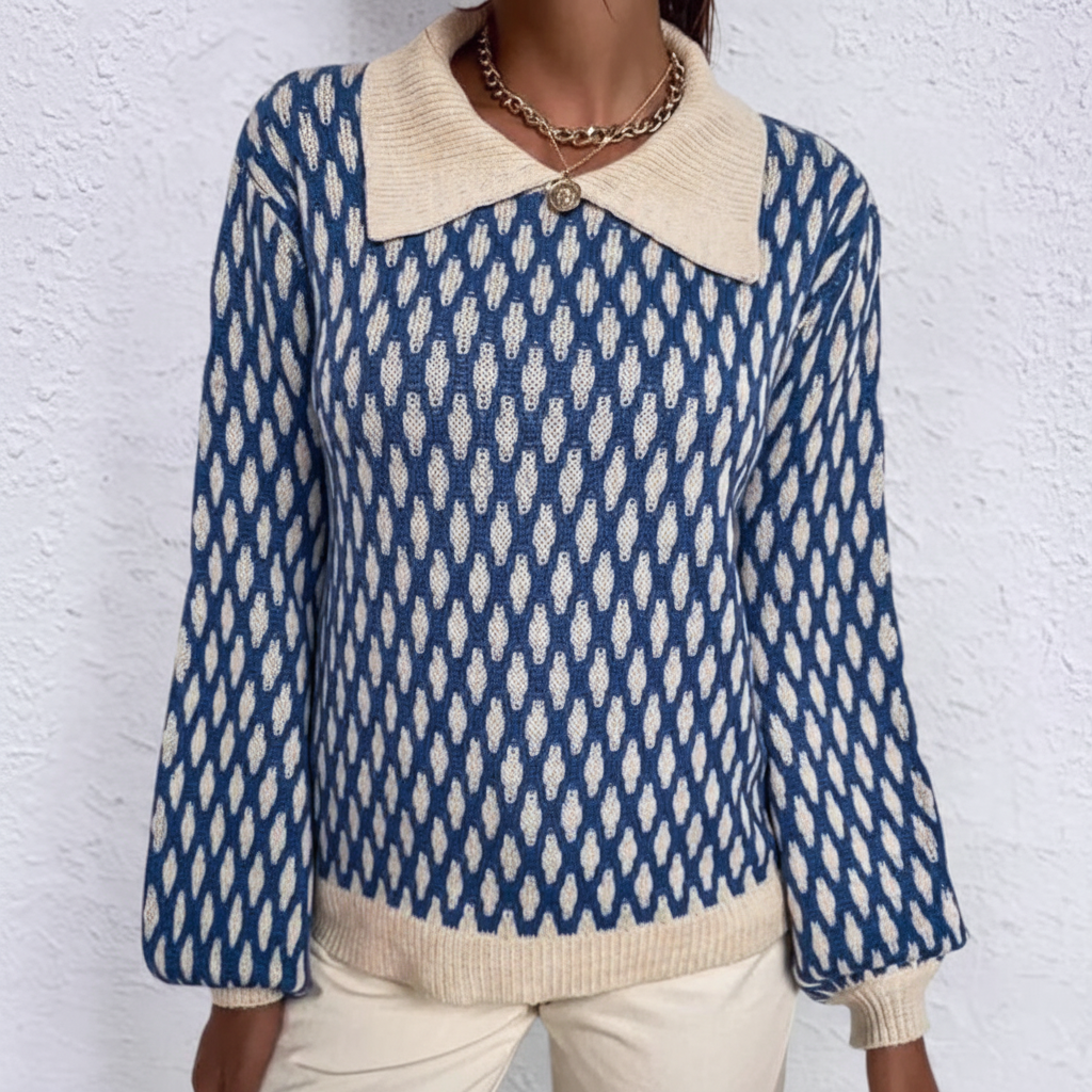 Gemusterter Strickpullover - Elena