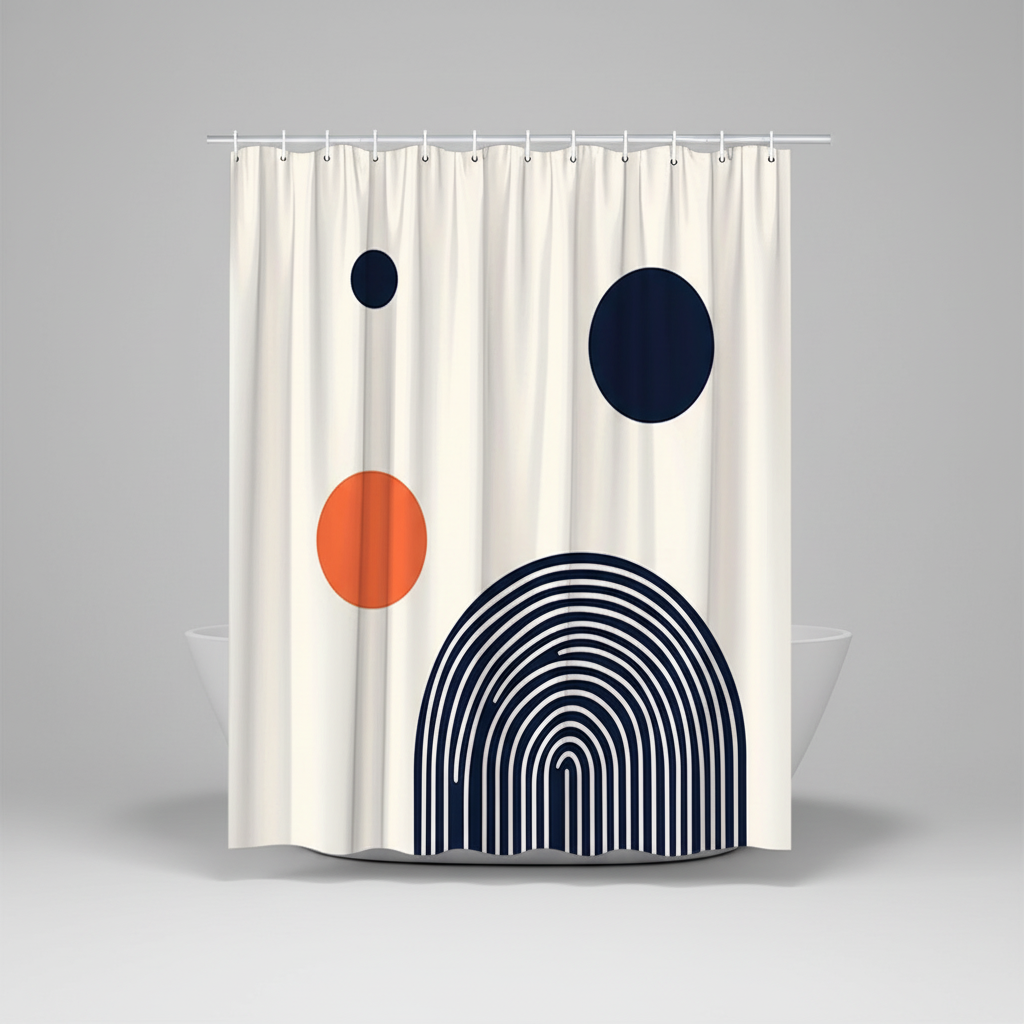 Geometrischer Polyester Duschvorhang - Circlify