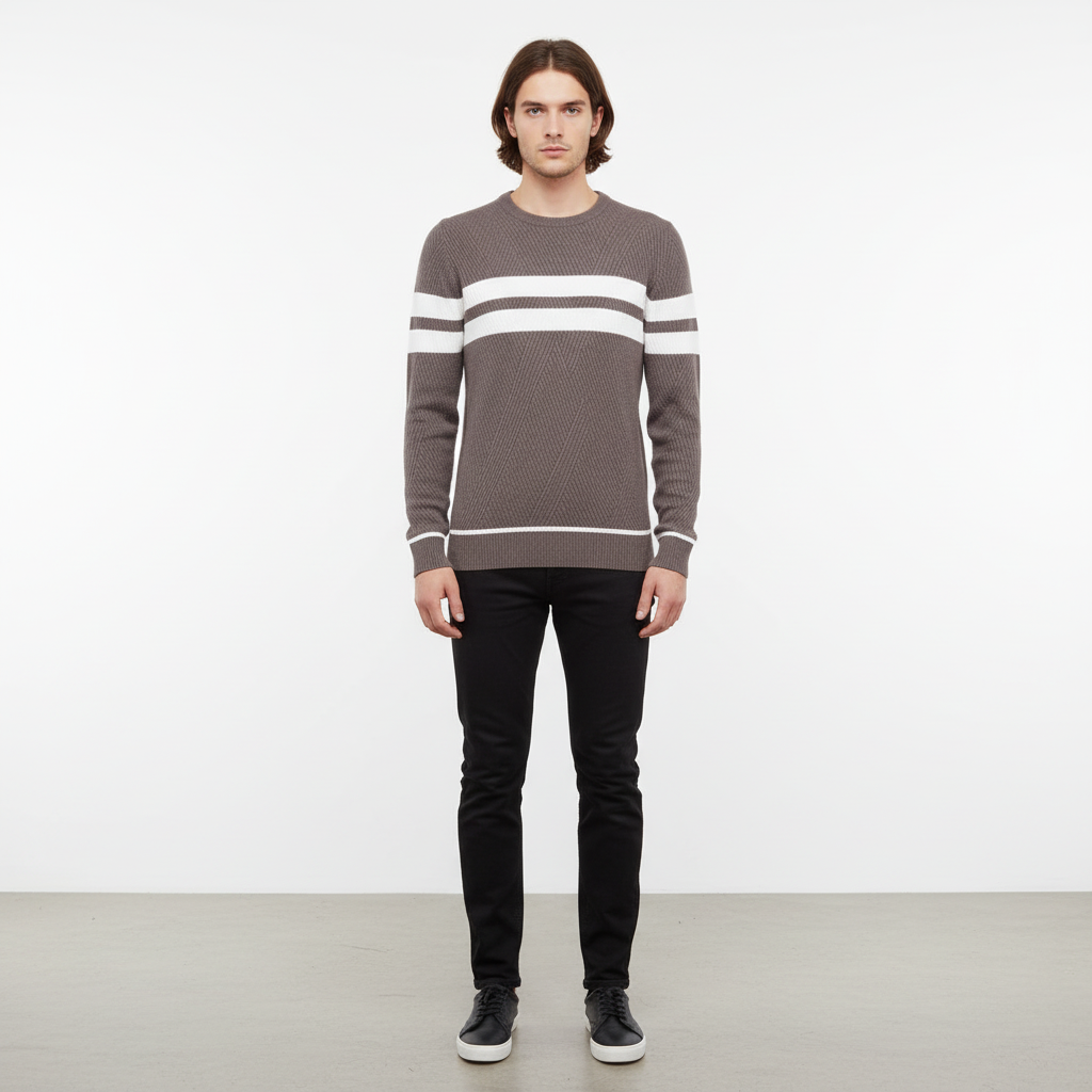 Gestreifter Herren Strickpullover - Pascal