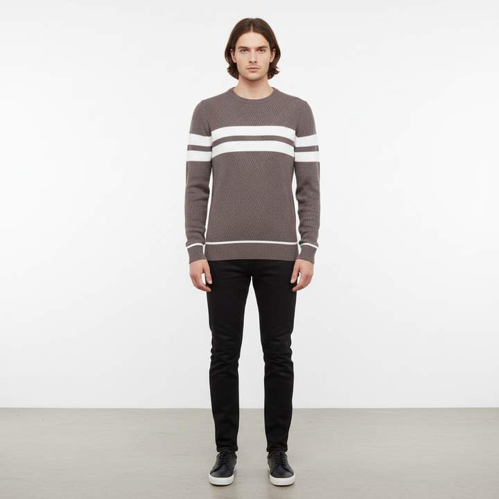 Gestreifter Herren Strickpullover - Pascal