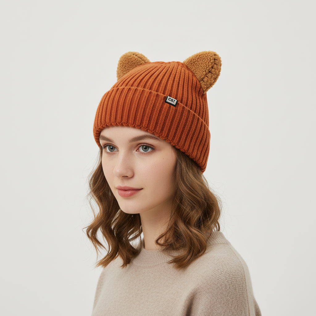 Gestrickte Wintermütze Mit Ohren - PurrHat