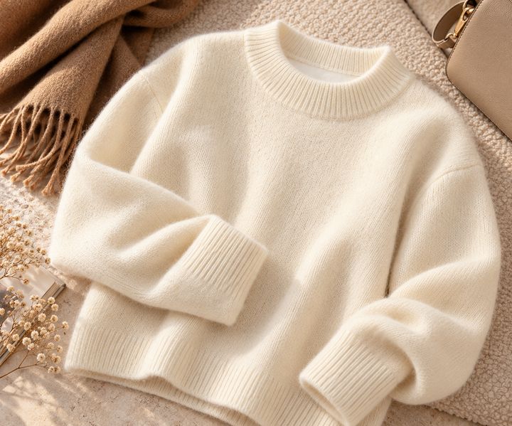 Eleganter Kaschmir-Stehkragenpullover für Damen