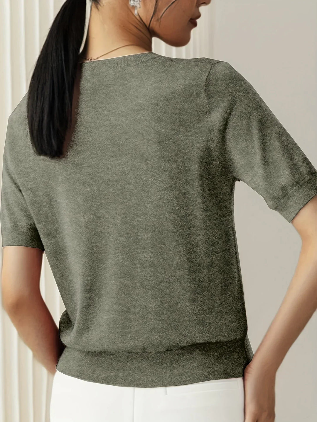 Jersey de primavera de manga corta para mujer – Mila