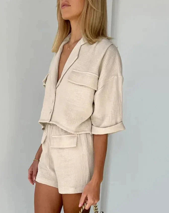 Zweiteiliges Sommer-Set aus Baumwolle Damen – Kaja