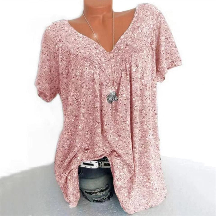 Dame Boho Sommerbluse med Blomsterprint - Celeste