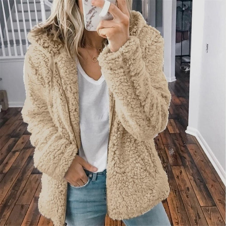 Fluffy Women's Vest with Hood - Sofia