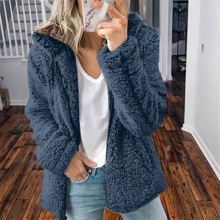 Fluffy Women's Vest with Hood - Sofia