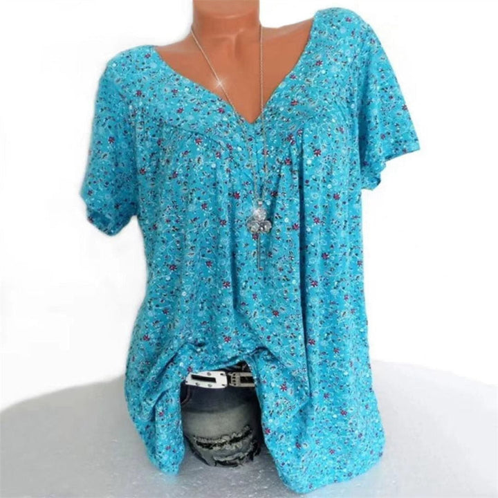 Dame Boho Sommerbluse med Blomsterprint - Celeste