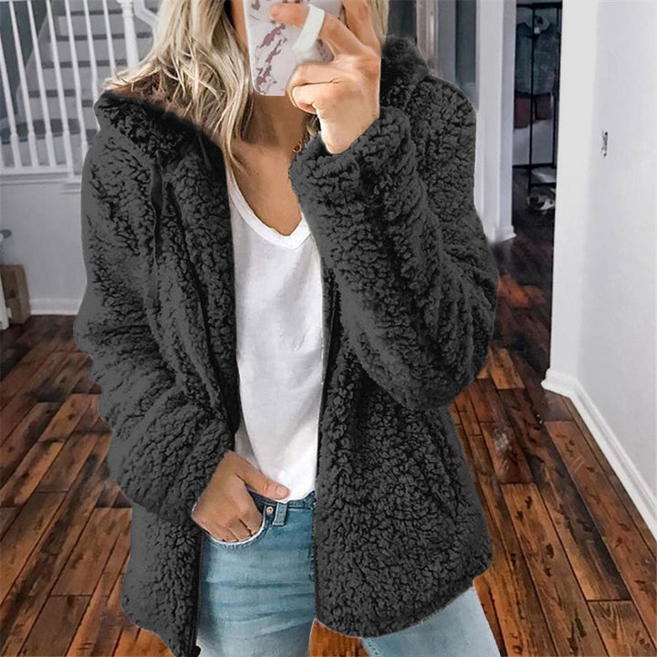 Fluffy Women's Vest with Hood - Sofia