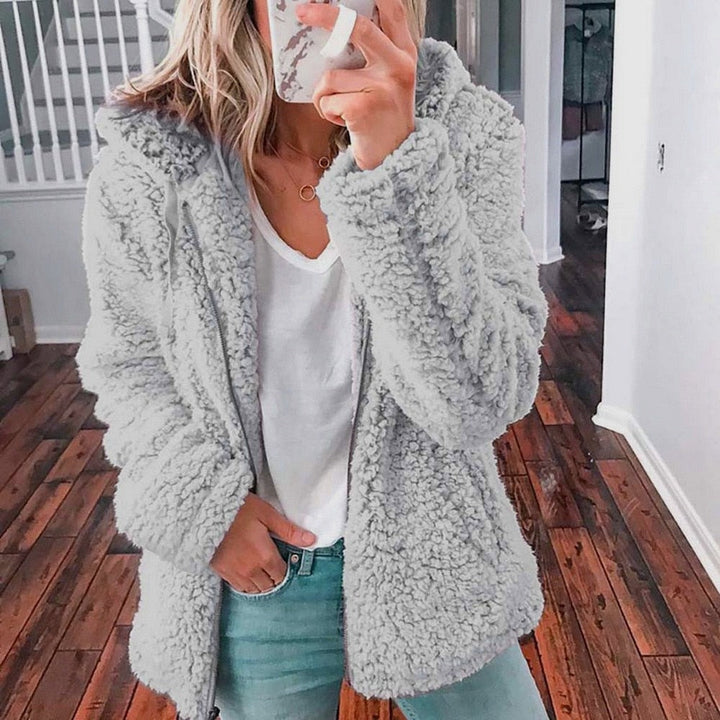 Fluffy Women's Vest with Hood - Sofia