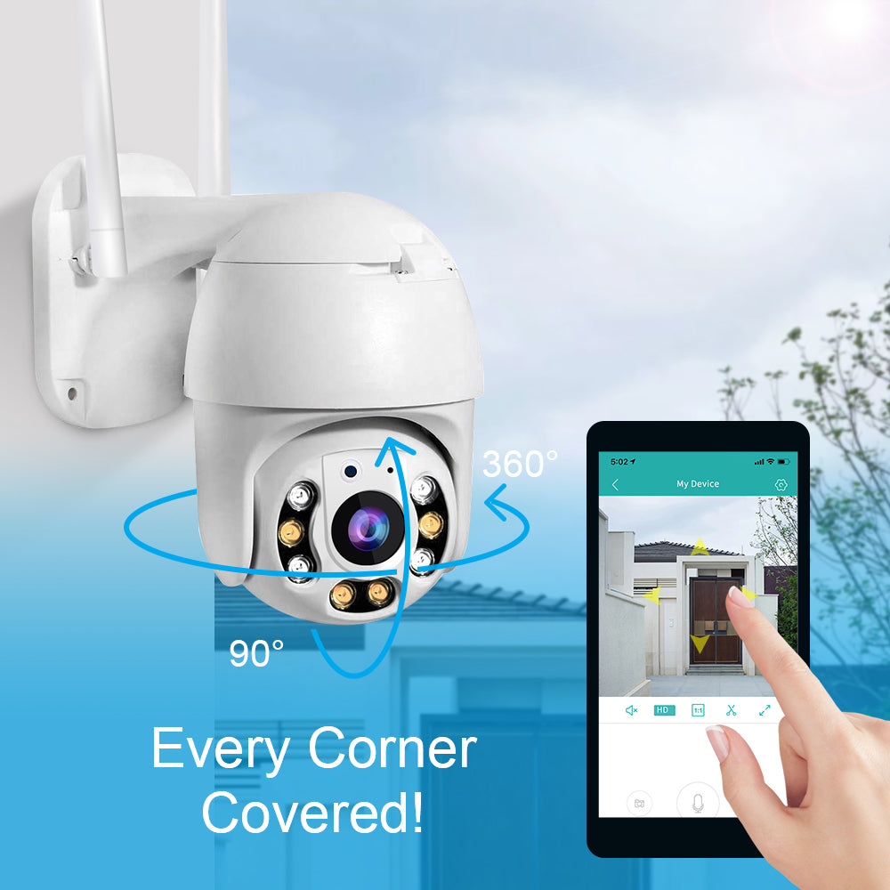Trådløst udendørs overvågningskamera med WiFi – SecureView 360