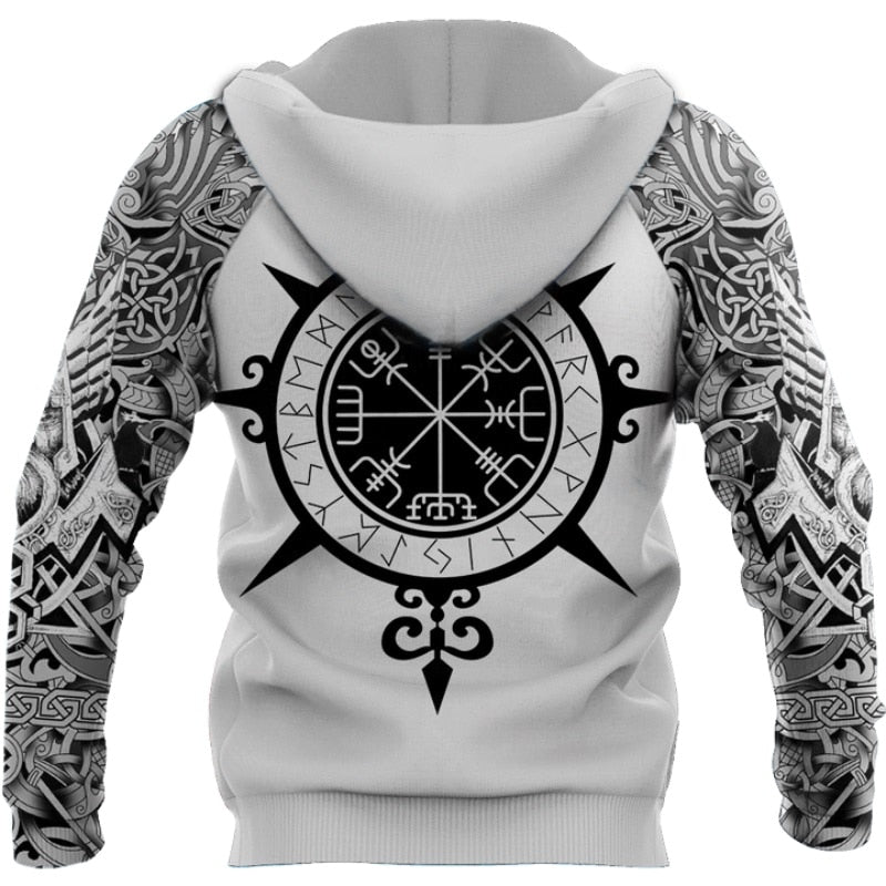 Viking-hoodie med runer og krigermotiver – Eirik