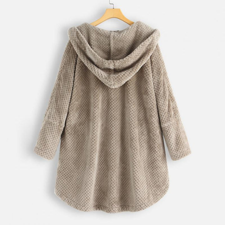Trendy fleecejakke med hætte og trendy snit - FleeceLux