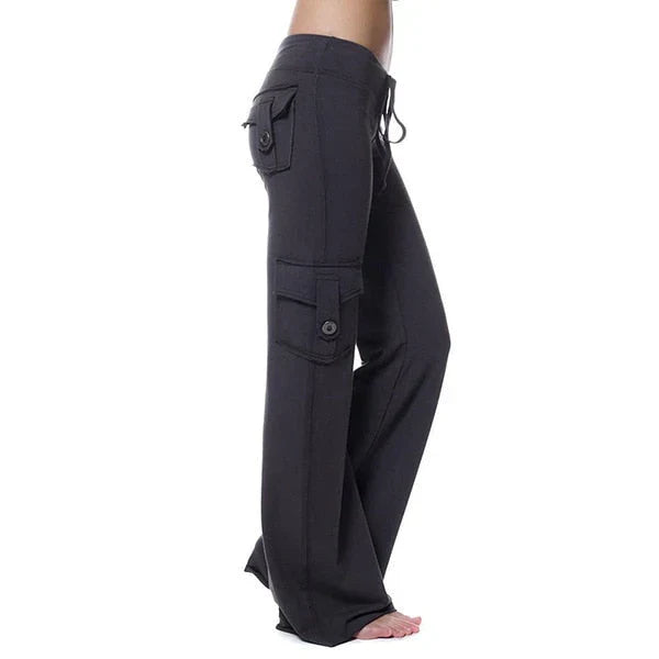 Women's Bootcut Cargo Pants with Pockets – Isabella
