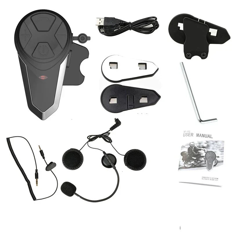 Motorcykelhjelm Bluetooth-intercom med FM & 1000 m rækkevidde – RoadLink S3