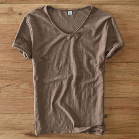 Men's V-Neck Linen Shirt – Luca