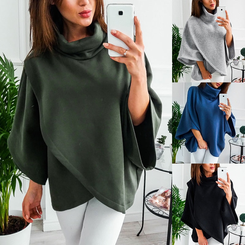 Asymmetrischer Damen Rollkragenpullover – Herbstzauber Mara