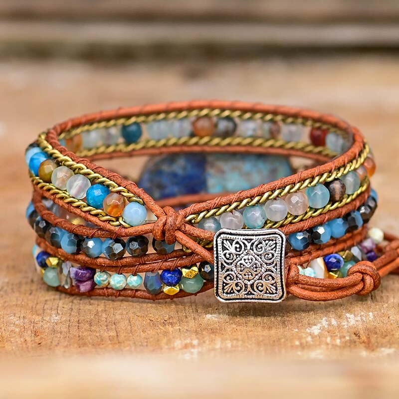 Blue Hamsa Turquoise Wrap Bracelet – Soraya