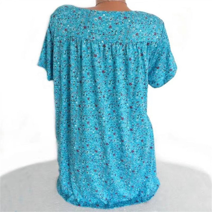 Dame Boho Sommerbluse med Blomsterprint - Celeste