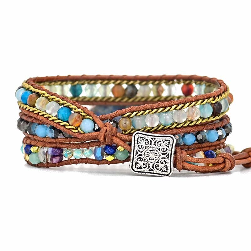 Blue Hamsa Turquoise Wrap Bracelet – Soraya