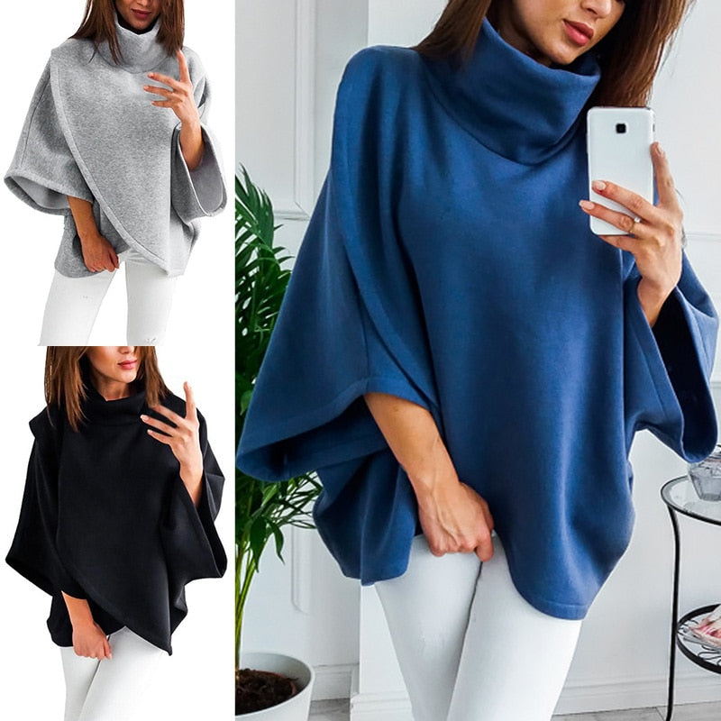Asymmetrischer Damen Rollkragenpullover – Herbstzauber Mara