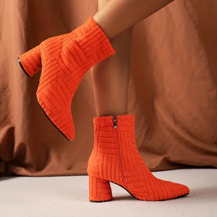 Simple women's boots with block heel – Selene
