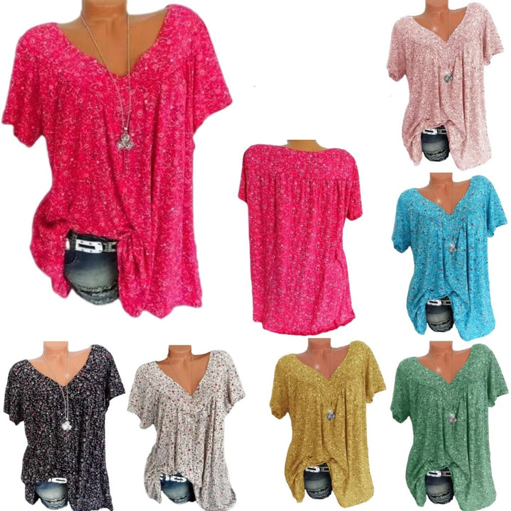 Dame Boho Sommerbluse med Blomsterprint - Celeste